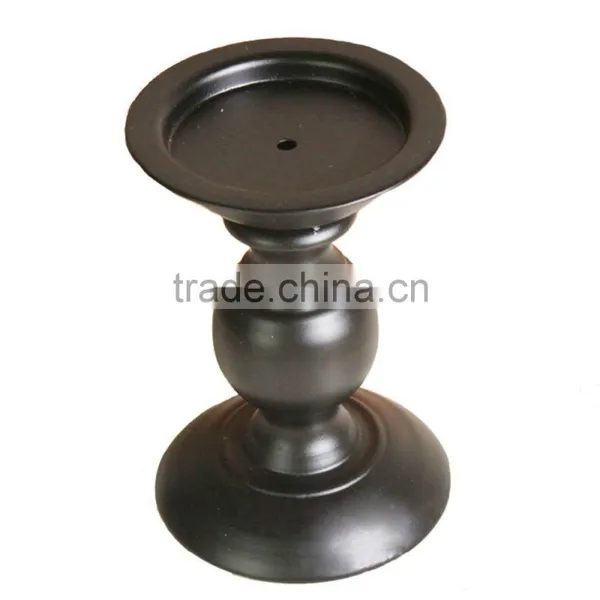 Black Metallic Candle Holder Candlestick photo-3