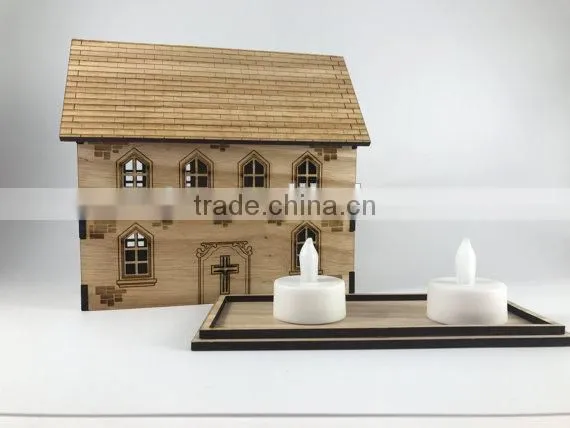 Wooden House Night Light - Tea Light Holder photo-4