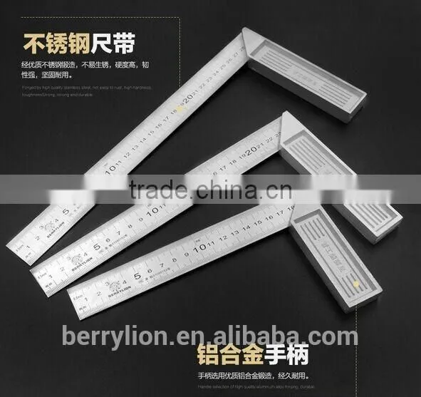 Berrylion 500mm Square Ruler Stainless Steel Clear Scale Alloy Square Ruler photo-3