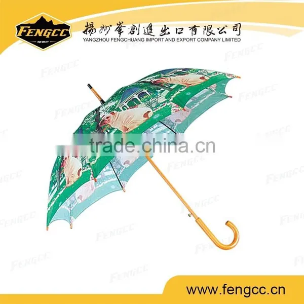 Hot Sale Custom Wooden Print Umbrella photo-3