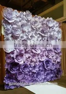 Factory Outlet Artificial Flower Cloth Flower Wall for Wedding Decoration photo-3