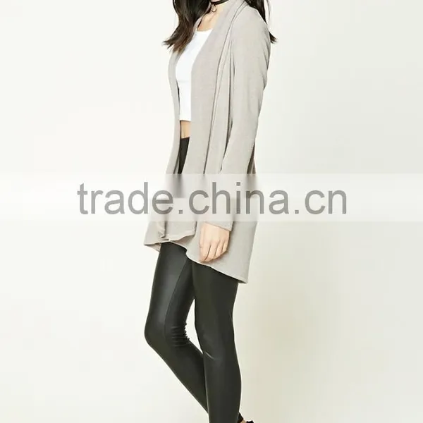 OEM Winter Women Fashion Long Sleeve Ladies Cardigan Brushed Shawl Collar Cardigan Wholesale photo-3