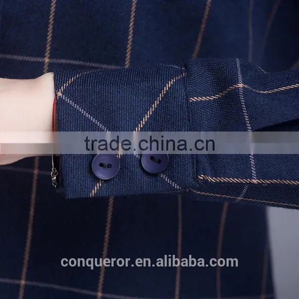 New Design Blue Check Cotton Ethnic Fabric photo-4