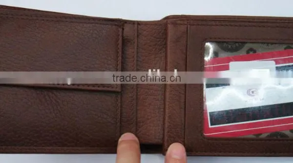 Fashion Coffee Cowhide Skin Genuine Leather Purse Men Wallet photo-4