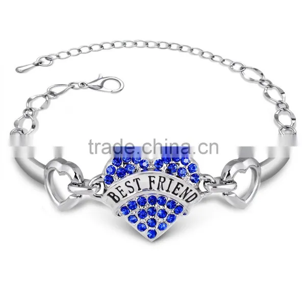 Nana Personal Name Custom Logo Heart Bracelet Bling White Crystal Heart Bracelet for Girlfriend Gifts photo-5