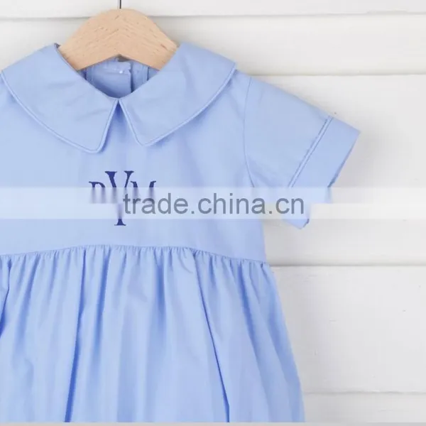 Custom 2017 Boys Grapheme Baby Summer Jumpsuit Wear Short Sleeve Made Infant Cotton Smocked Baby Romper photo-2