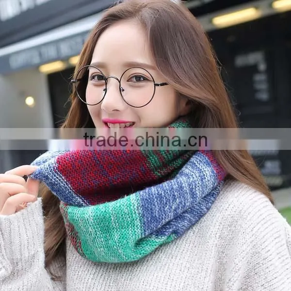 2017 New Year Spring Cute Young Girl Neckchief Knitted Printing Colorful Students Girl Pullover photo-4