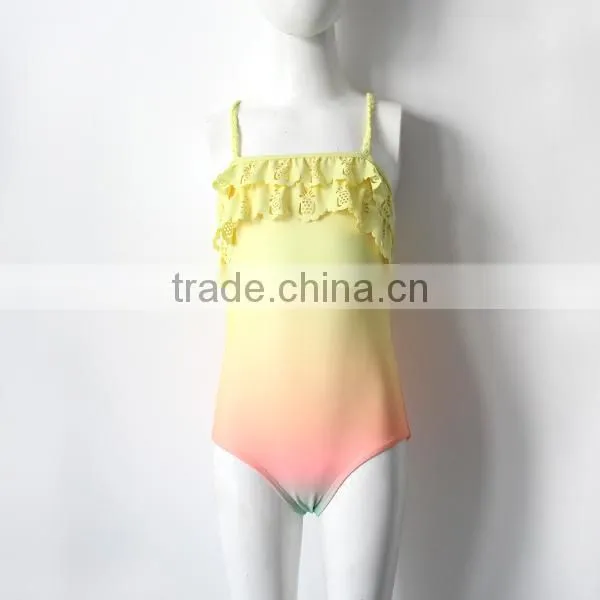 One-piece Girl Yellow Swimwear photo-2