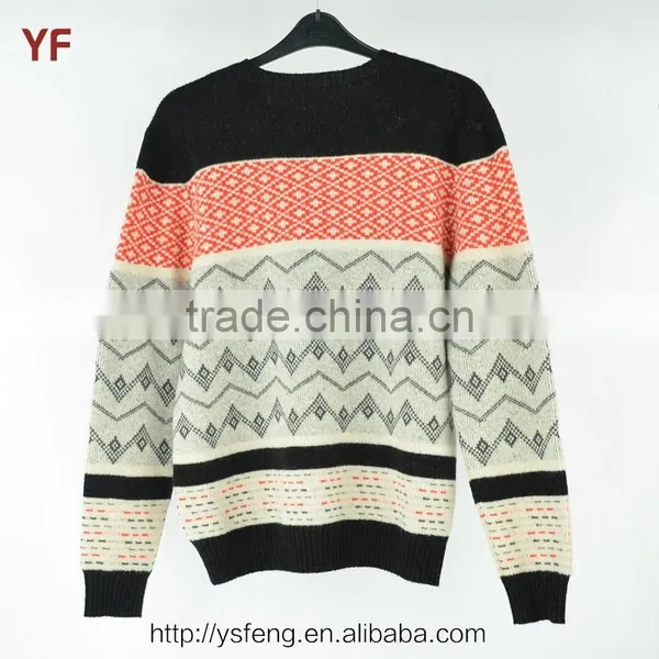 New Custom Design Fancy Color Jacquard Man Pullover Sweater photo-2