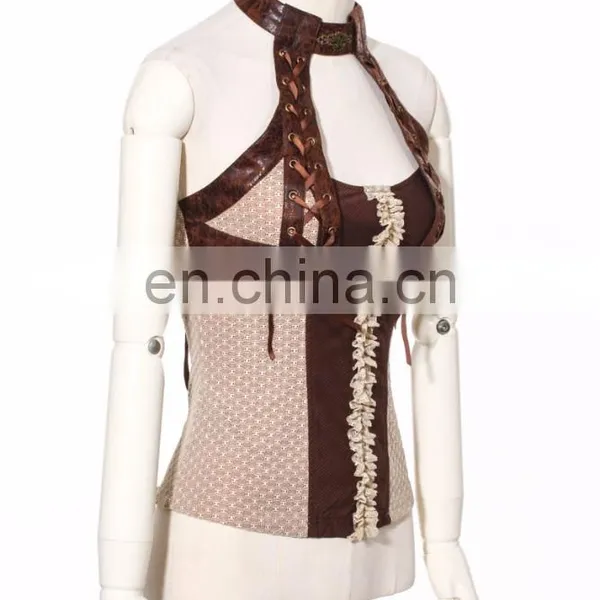 Steampunk Sleeveless Open Shoulders Corsage Style Top photo-2