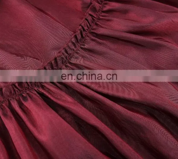 Belle Poque Women's Vintage Retro Gothic Victorian Style N/T Taffeta Ruched Long Wine Skirt BP000208-2 photo-5