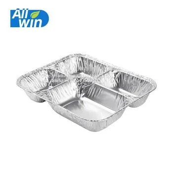 800ml 4 oz Aluminum Foil Cups With Foil Lids / 4-Compartment Aluminum Foil Container