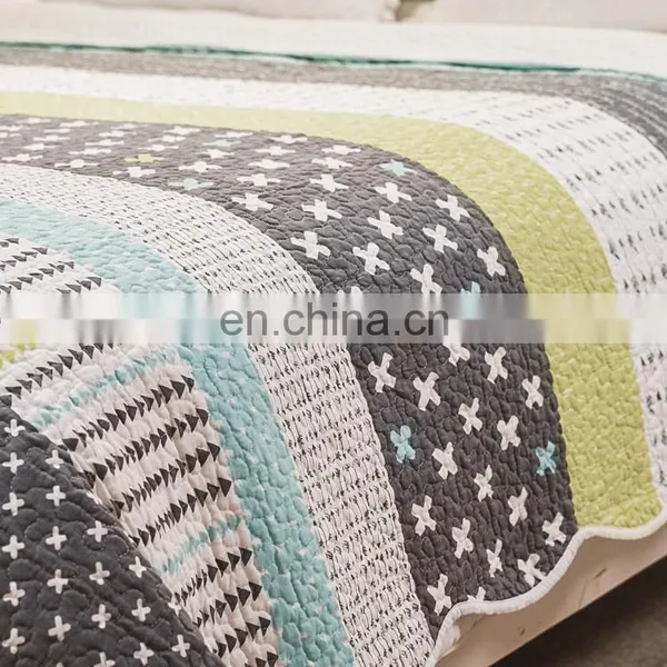 Luxury Vintage Plaid Floral Patchwork Bedsure Queen/King/Custom Size3-Piece Quilt Set Coverlet photo-4