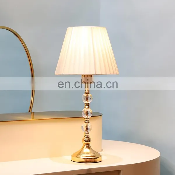 Elegant Crystal Decorative Design Modern Bedroom Metal Night Lamp for Bedside photo-3