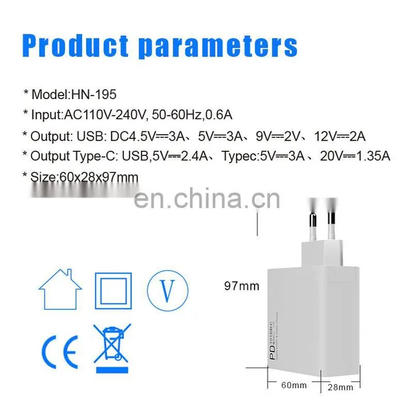 2020 New Coming PD 45W Adapter Charger Mobile Phone Fast Charger USB C Wall Charger Support Power Adapter For IPhone 11 Pro Max photo-4
