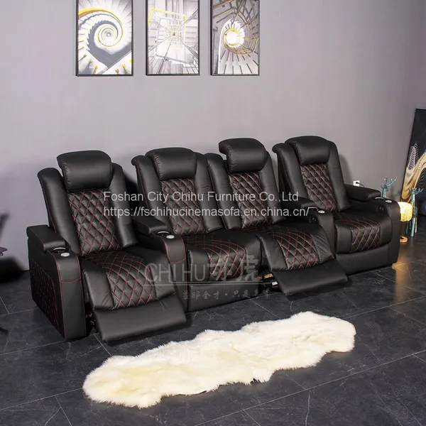 Popular Foshan Factory Power Recliner Home Theater Movie Cinema Sofa With Power Headrest photo-4