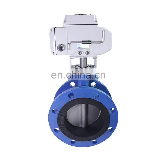 4 Inch Double Flange Ductile Iron Electric Actuator Butterfly Valve Motorized Butterfly Valve photo-4