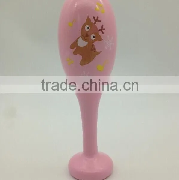 2016 New Design Wooden Maracas Prevent Swallowing Musical Maracas Most Popular For Kids Educational Musical Toys photo-3
