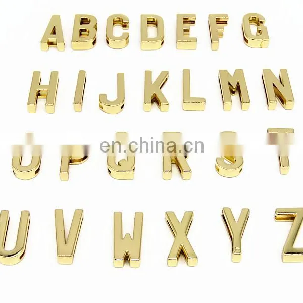Fast Delivery Good Price DIY Handmade 26 Gold Plated Plain Slide 20mm Metal Letters photo-4