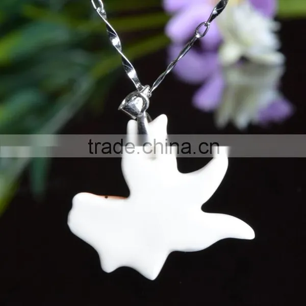 Enamel Famille Rose Porcelain Glazed Hand Draw Fish Shape Pendant Necklace photo-2