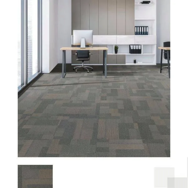 B1 Fireproof 100% PP Carpet Tiles 1m x 1m Solution Dyed Level Loop Carpet Tiles With PE / PVC Backing for Office & Commercial Flooring photo-3