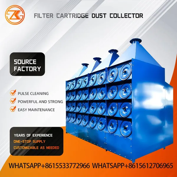 Side Insert Oblique Cartridge Dust Collector Auto Pulse Jet Cleaning PTFE Membrane 6-Lug Filter Cartridge For Laser Cutting Grinding Workshop photo-3