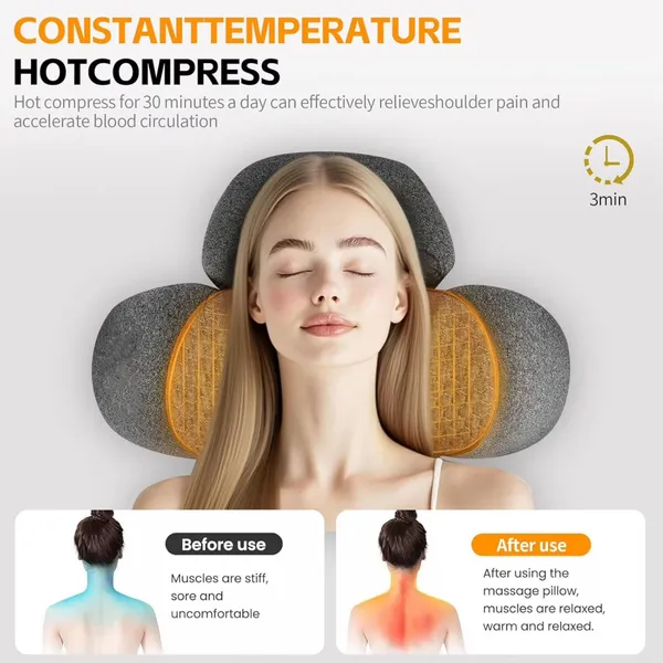 Relaxation Neck Pillow With Heat Therapy & Auto Shut-Off MH-BY058 photo-4