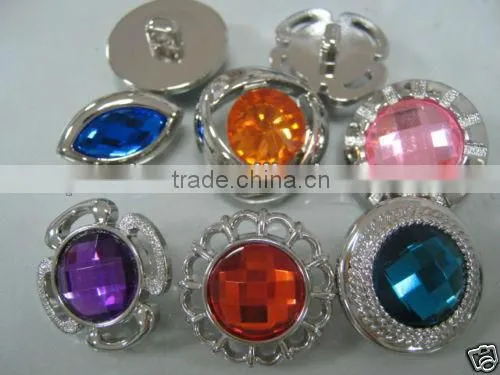 Buttons, ABS Buttons, Acrylic Stone Plastic Base 10pcs