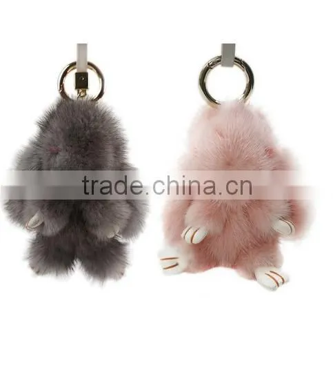 Rabbit Fur Baby Animal Nursery Doll Toys Home Decoration Pendant Hanging Ornements Christmas Gifts For Children photo-6