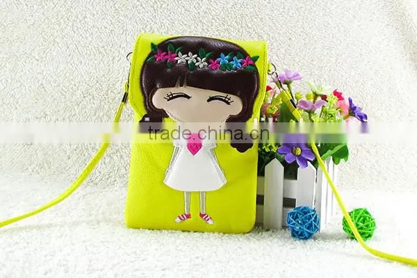 Wholesale pu Lovely Cartoon Girl Mini Shoulder Bags Mobile Phone Waterproof Cell Bag photo-5