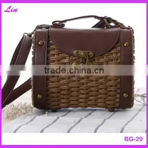 Fashion Girl's Beige Paper Straw Craft Bag photo-5