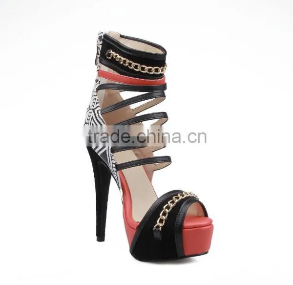 2016 New Summer Sandals Fashion Open Toe High Platform High Heel Women Shoes Fancy Sandals Lady photo-3