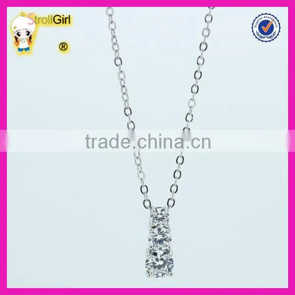 925 Sterling Silver Jewelry Wholesale 3pieces White Stone Designer Zircon Necklace photo-4