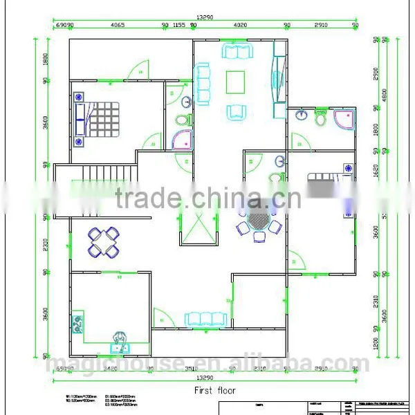 Waterproof Flat Roof Light Steel Villa/luxury Villa House Prefabricated Design/certificated Light Steel Villa photo-3