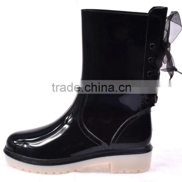 Fashion Rain Boots With Back Lace up photo-2