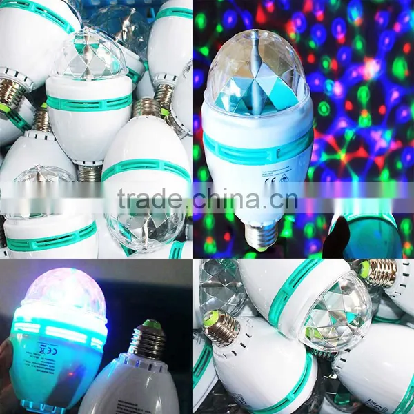 E27 E26 B22 Factory Price Rotating Moving Head RGB DIsco Led Strobe Light Bulb photo-6