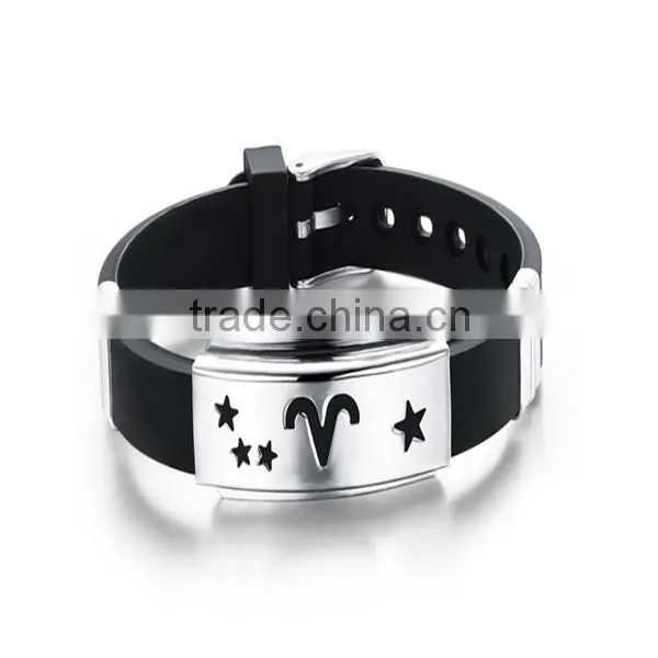 Hot Sale Metal Silicone Bracelet Unisex Custom Design