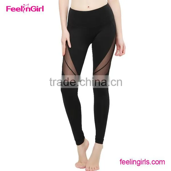 Elastic Hollow Out Mesh Gym Leggings Sport Fitness photo-4