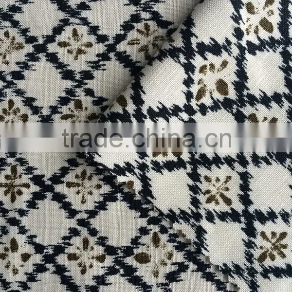 30s/2*14s High Quality Printed Linen Viscose Interwoven Fabric photo-2