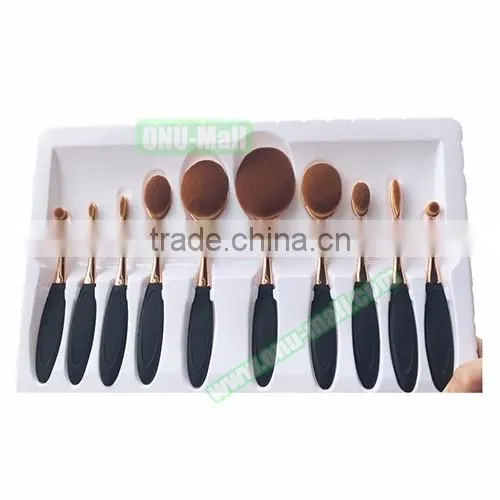 No.1 Sales Rose Gold Oval Makeup Brush Set,Toothbrush Makeup Brush Quality Choice photo-6