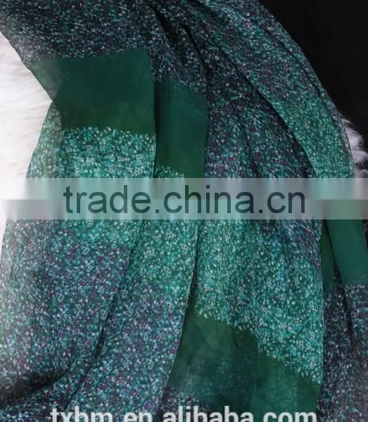 Floral and Dots Pattern Silk Scarf ,wholesale photo-4