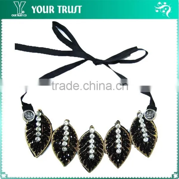 Navy Bead Mix Colored Clear Rhinestone Necklace photo-6