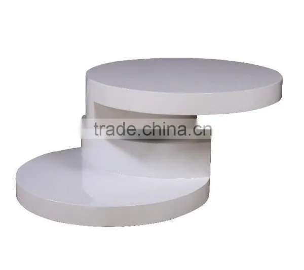 Home Designs Wooden Rotating Coffee Table Round photo-2