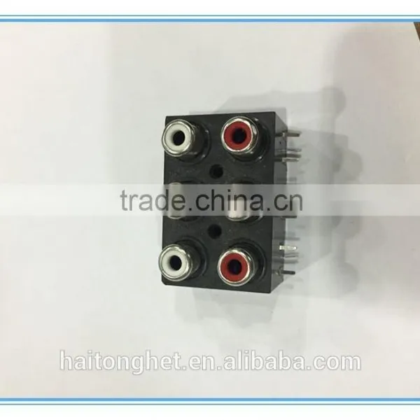 250V 6RCA box type socket with high quality plastic socket box AV socket