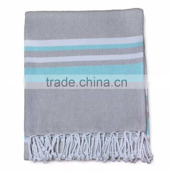 Turkish Hamam Peshtemal Cotton Towels, Beach & Bath Towels - Beige Green