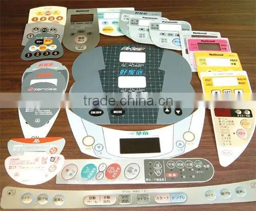 Silkscreen Printed and Die Cut,Clear Punched Window,Self Adhesive Polycarbonate Labels For Remote Control photo-4
