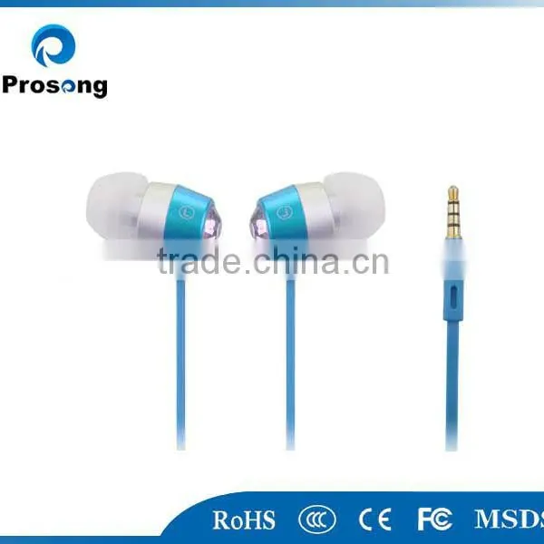 High Quality Diamond Earphone New Crystal Earphone Flat Cable Design Earphone photo-2