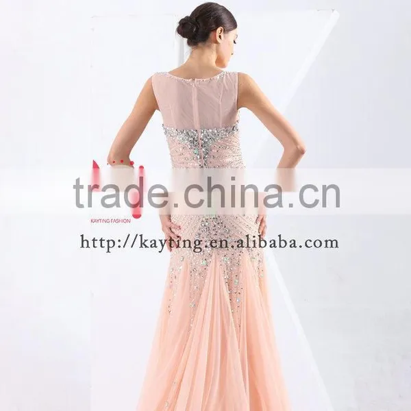 New Picture Fashion Sex Long Dresses Nude Lace Evening Dress 2013 Flounced Evening Dress photo-3
