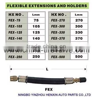 Flexible extensions with stainless-braided nylon hose