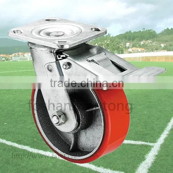 Cheap PU Casters 150mm Hardware Scaffolding Caster With Locking photo-2